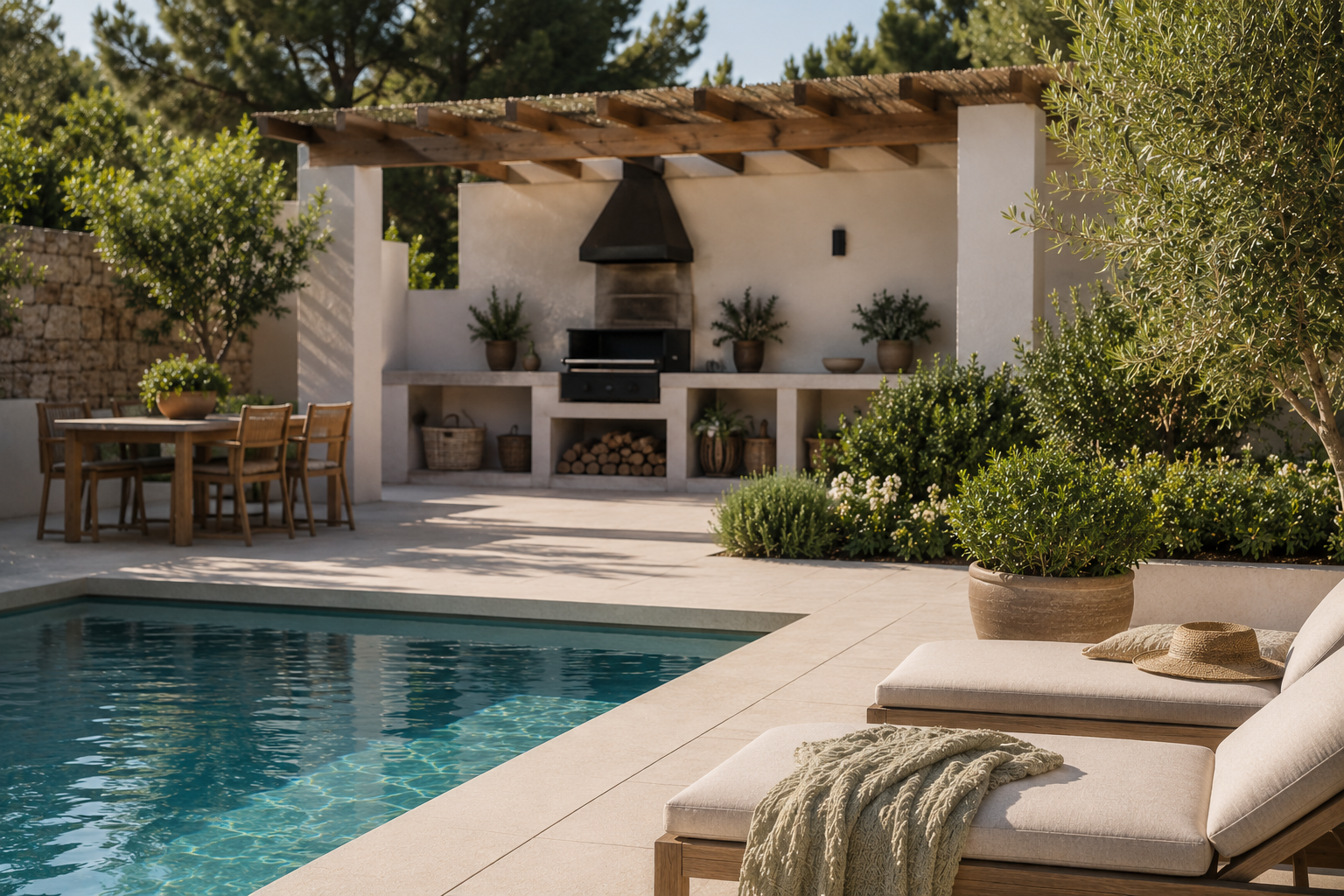 Piscina con lentisco
